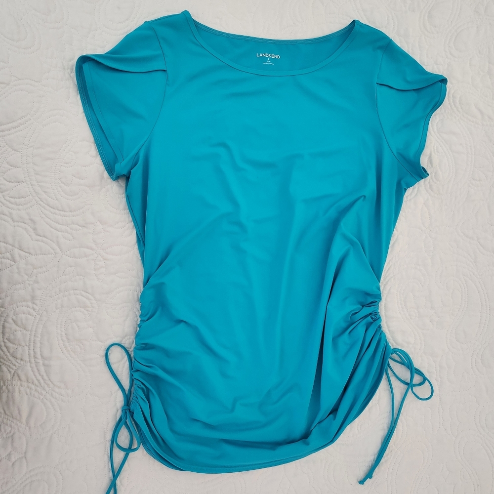 NEW Lands'End aqua tunic top